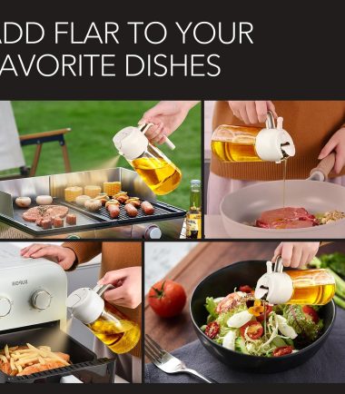 Oil Sprayer for Cooking, 2 in 1 Olive Oil Dispenser Bottle for Kitchen