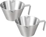 2 Pcs Espresso Cups with Handle, Stainless Steel Espresso Accessories