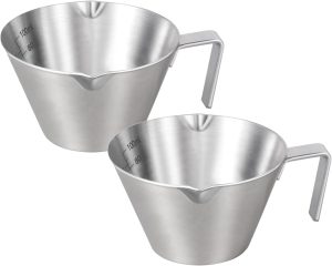 2 Pcs Espresso Cups with Handle, Stainless Steel Espresso Accessories