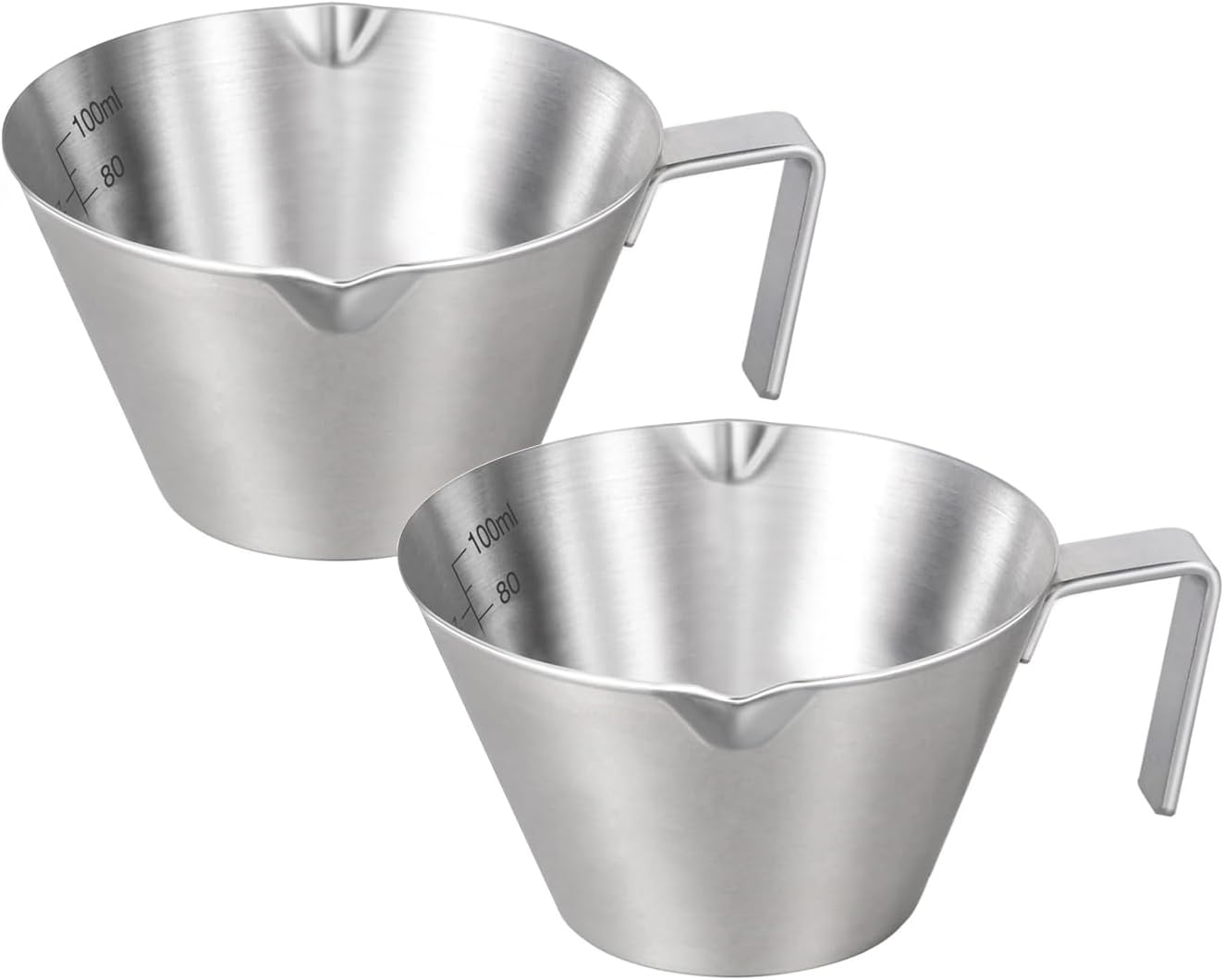 2 Pcs Espresso Cups with Handle, Stainless Steel Espresso Accessories
