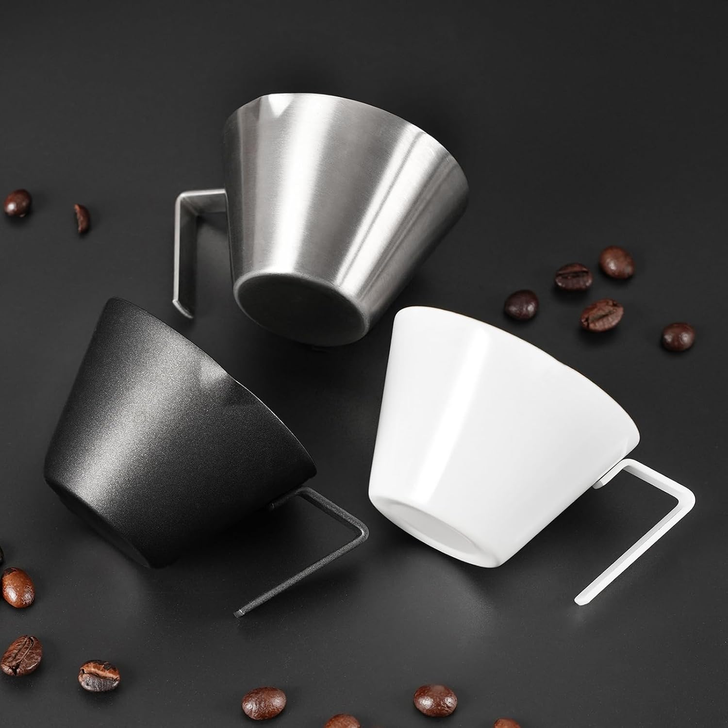 2 Pcs Espresso Cups with Handle, Stainless Steel Espresso Accessories - Image 9