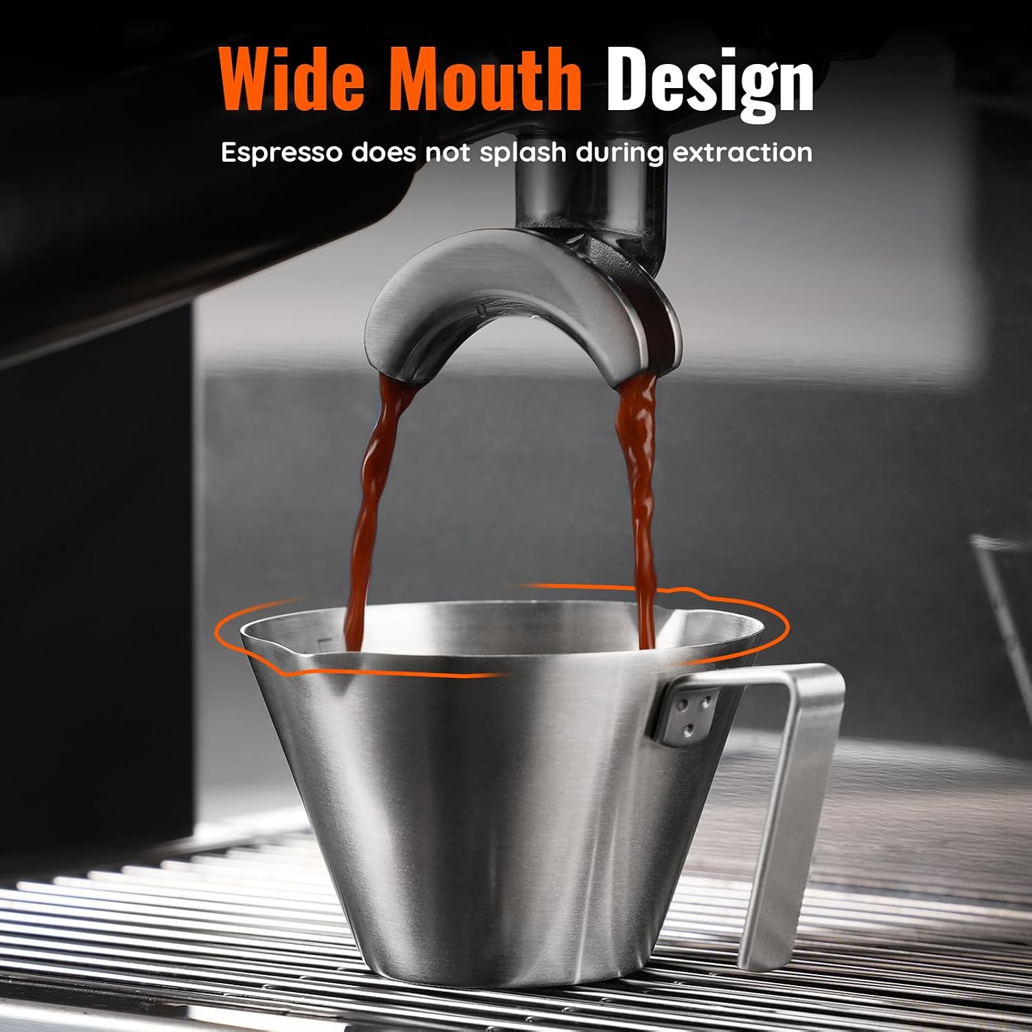 2 Pcs Espresso Cups with Handle, Stainless Steel Espresso Accessories - Image 2