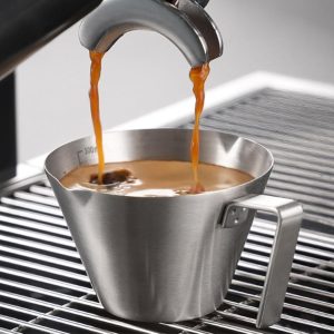 Metal Espresso Shot Cup with Handle (Silver, 1 Pack)